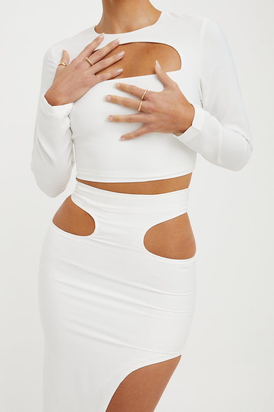 BUPE WHITE CREPE CO ORD SET